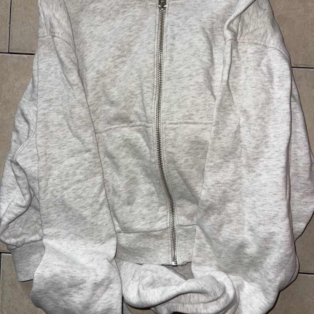 H&M Light Gray Hoodie with Zipper